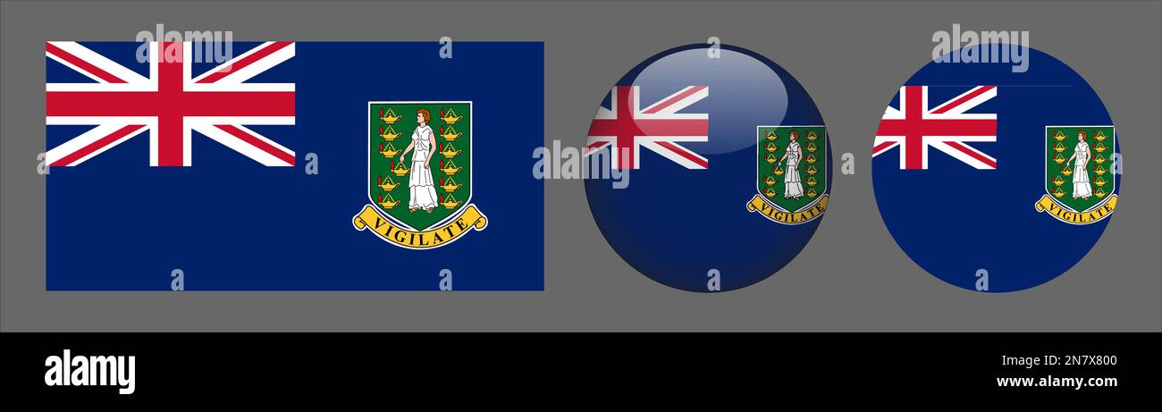 British Virgin Islands Flag set collection Vector Stock Vector