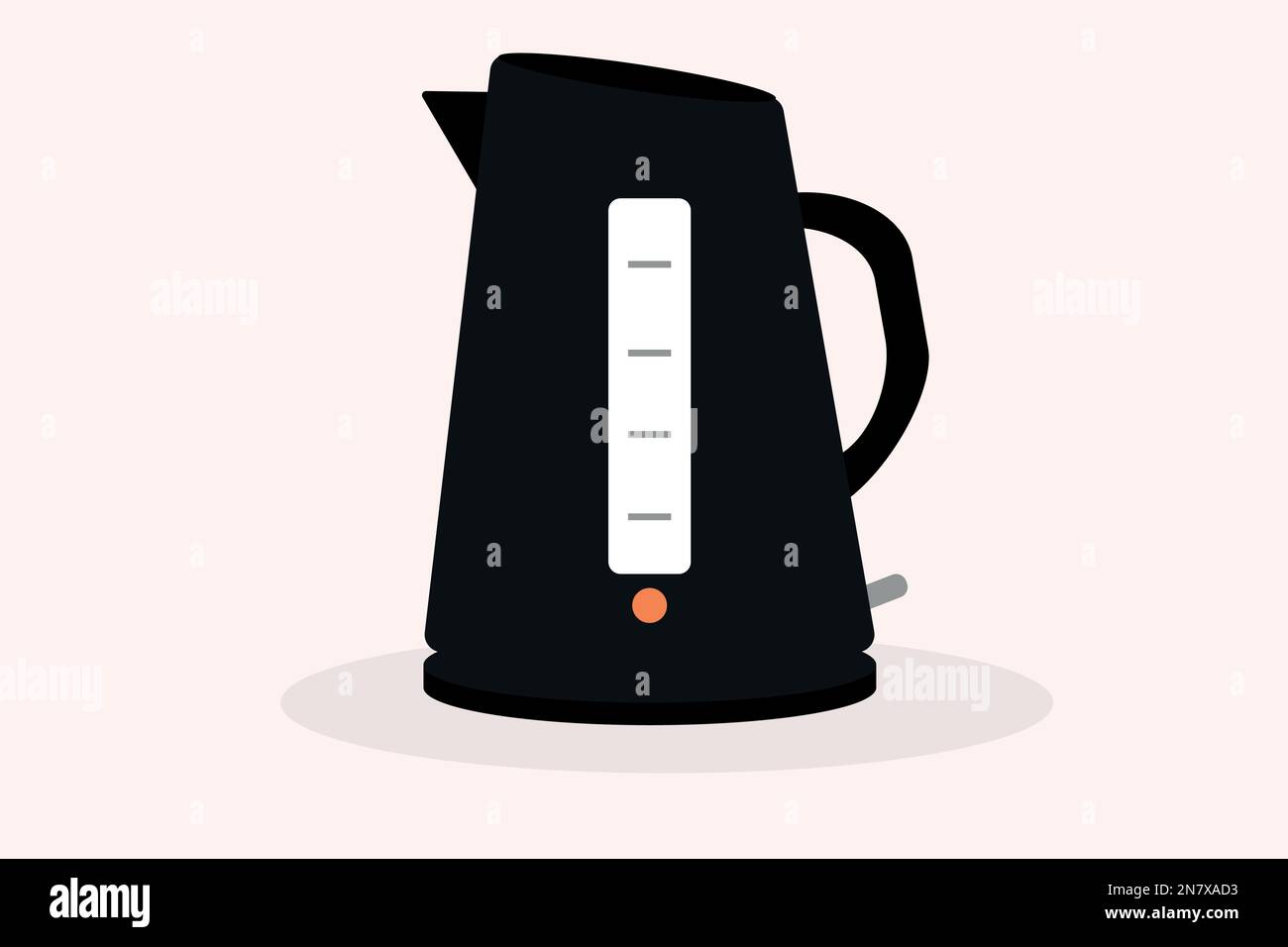 electric kettle black color object on the background kitchen appliances Stock Vector