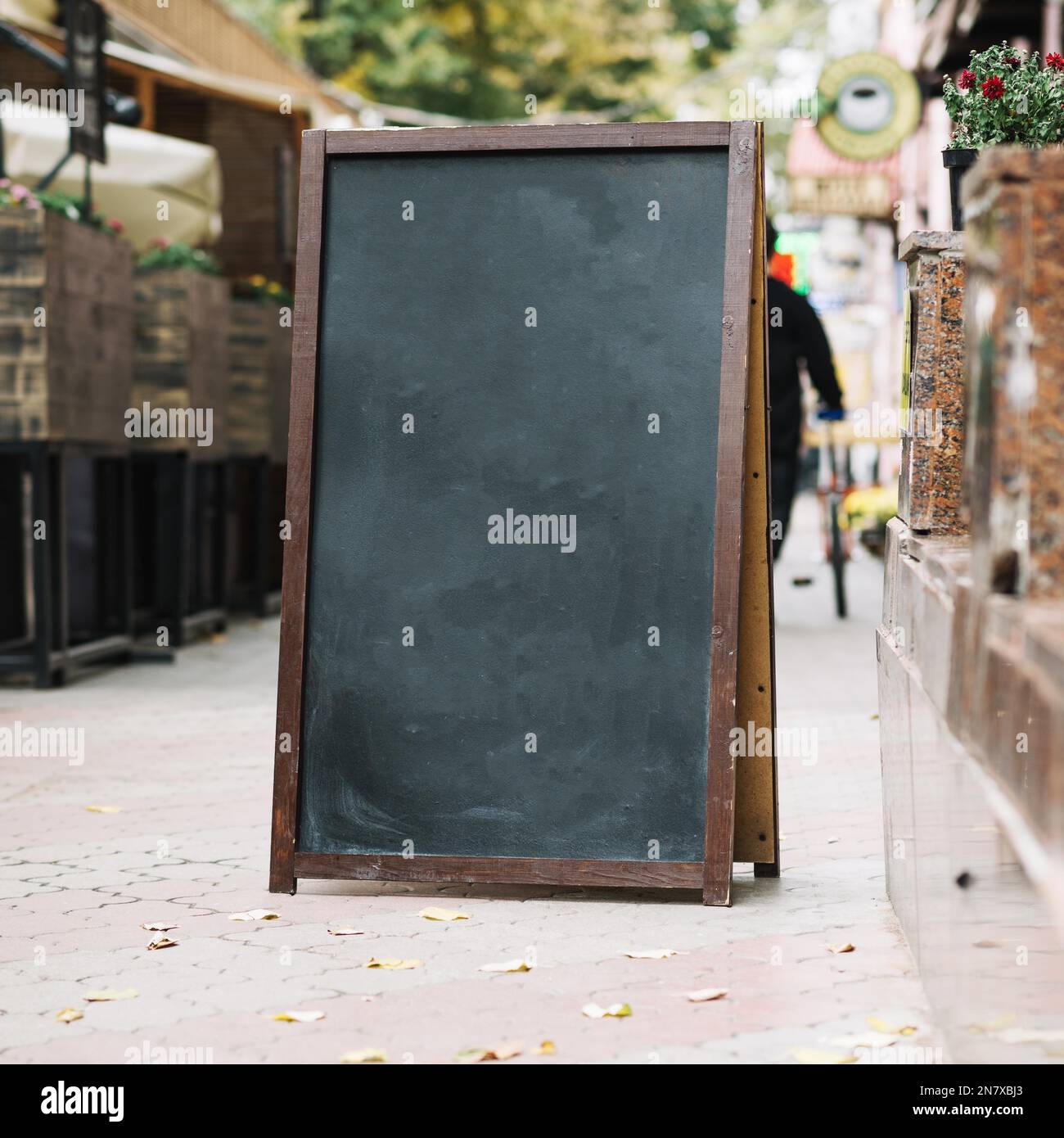 blackboard near cafe Stock Photo Alamy