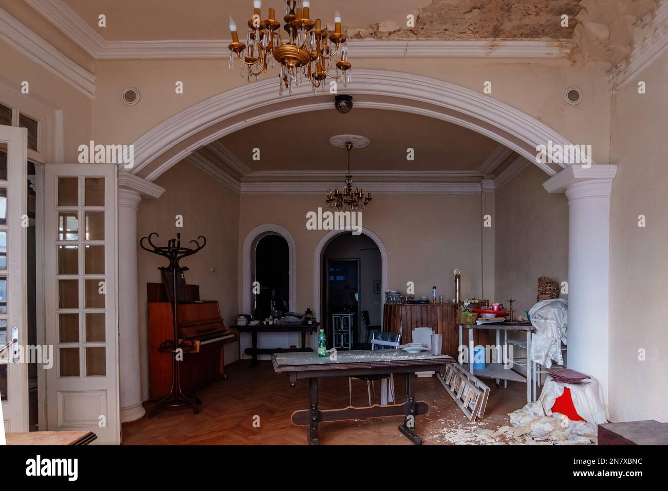 Old abandoned forgotten historical mansion interior Stock Photo - Alamy