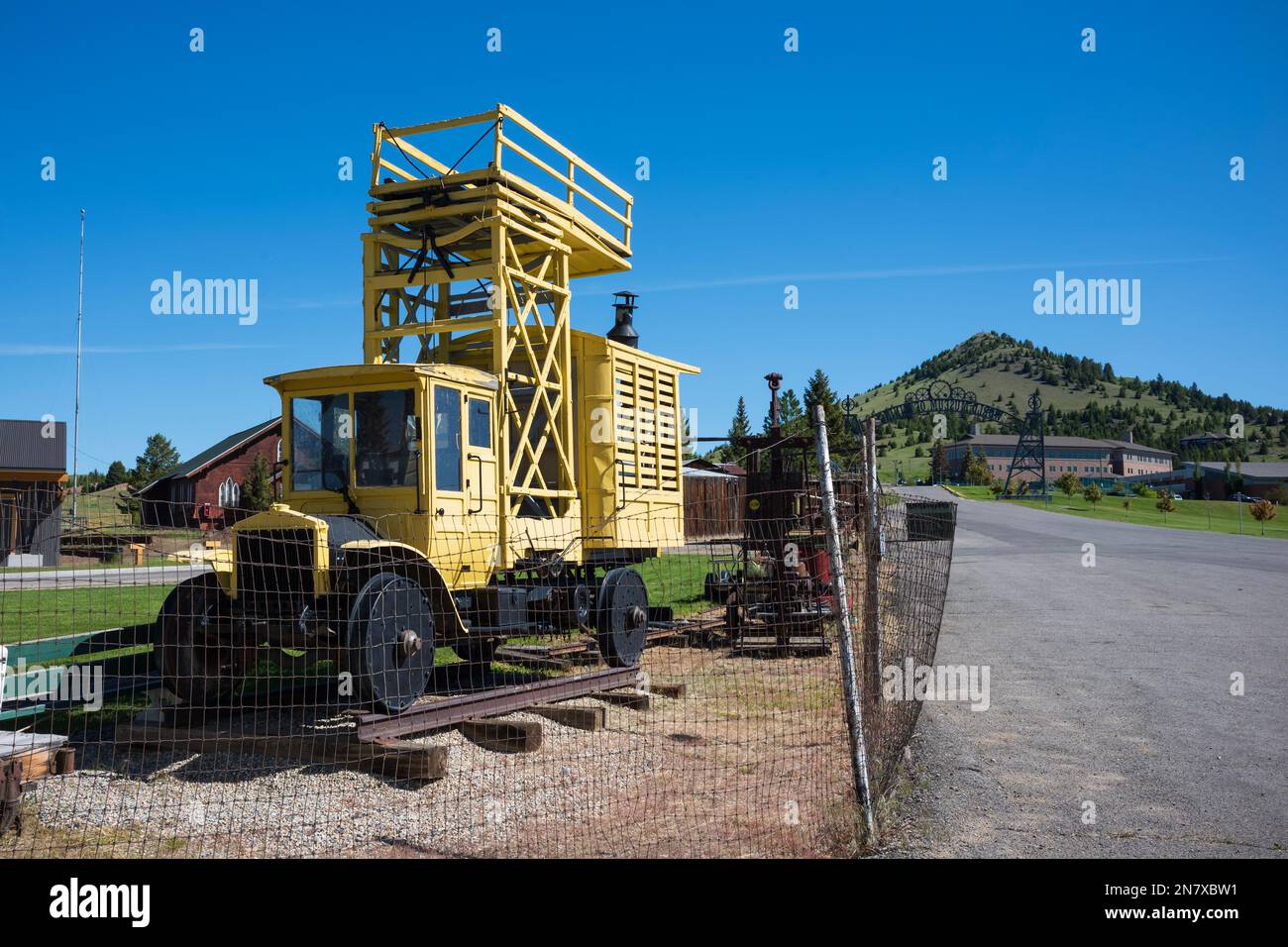 Butte, MT, USA - Jun 30, 2022: The World Museum of Mining tourist can explore the mine, the Orphan Girl, and a reconstructed a mining Boomtown called Stock Photo