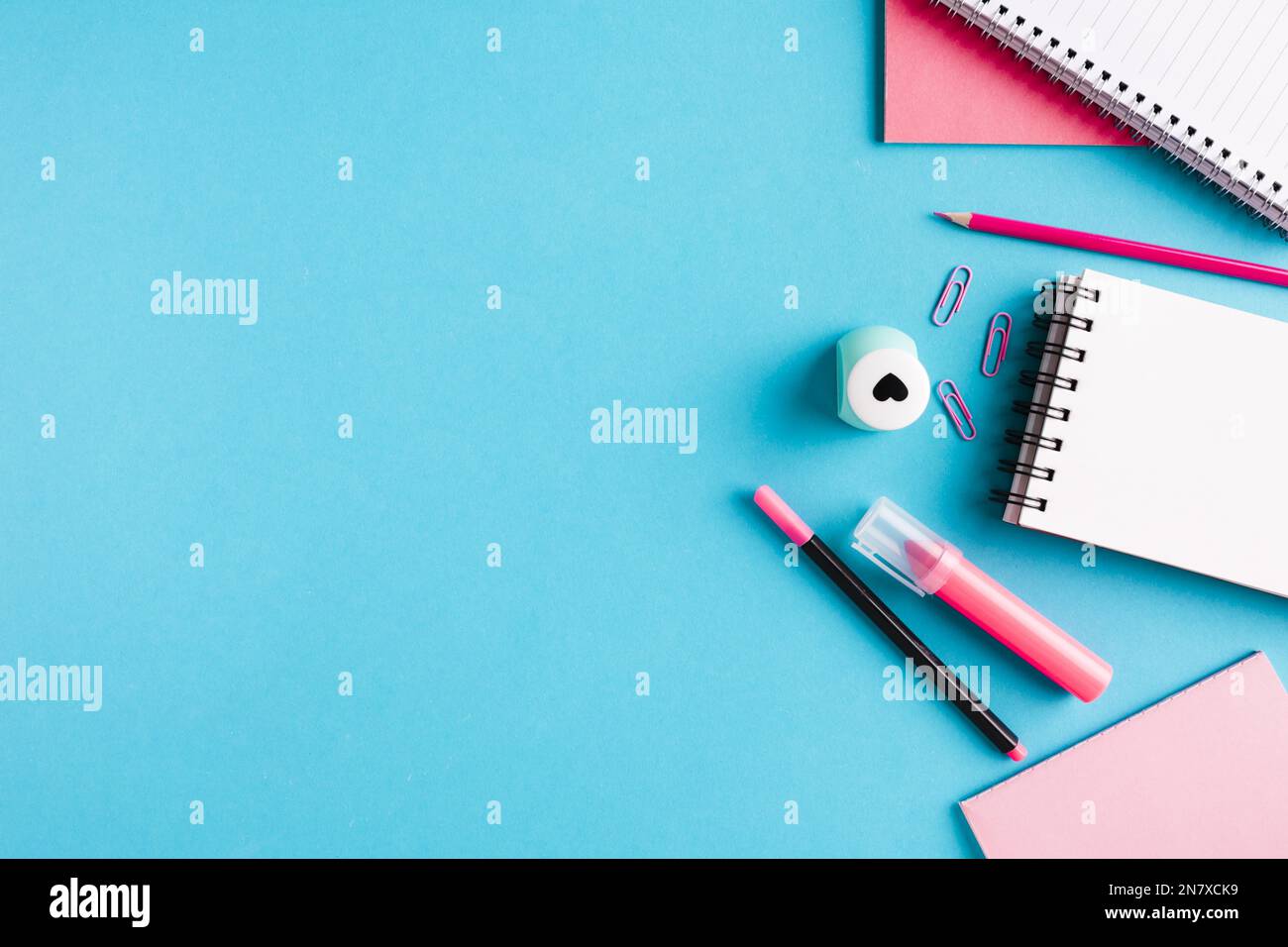 composition with office tools desk Stock Photo Alamy