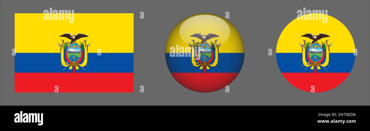 Ecuador Flag set collection Vector Stock Vector
