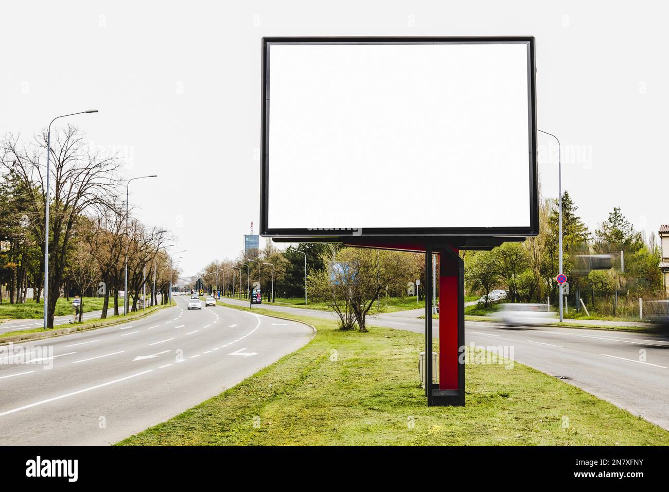 billboard blank outdoor advertising middle road Stock Photo Alamy