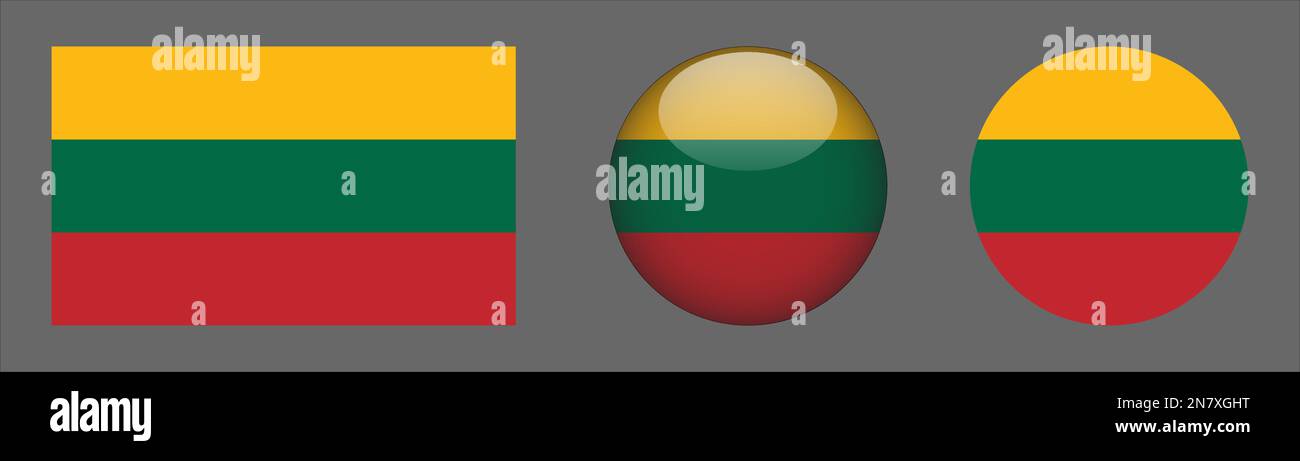 Lithuania Flag set collection Vector Stock Vector