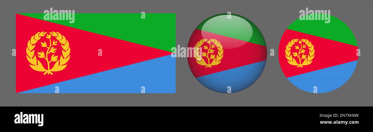 Eritrea Flag set collection Vector Stock Vector
