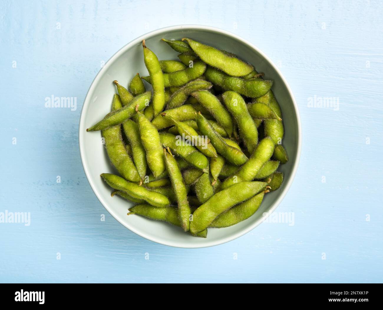 flat lay edamame beans in bowl Stock Photo Alamy