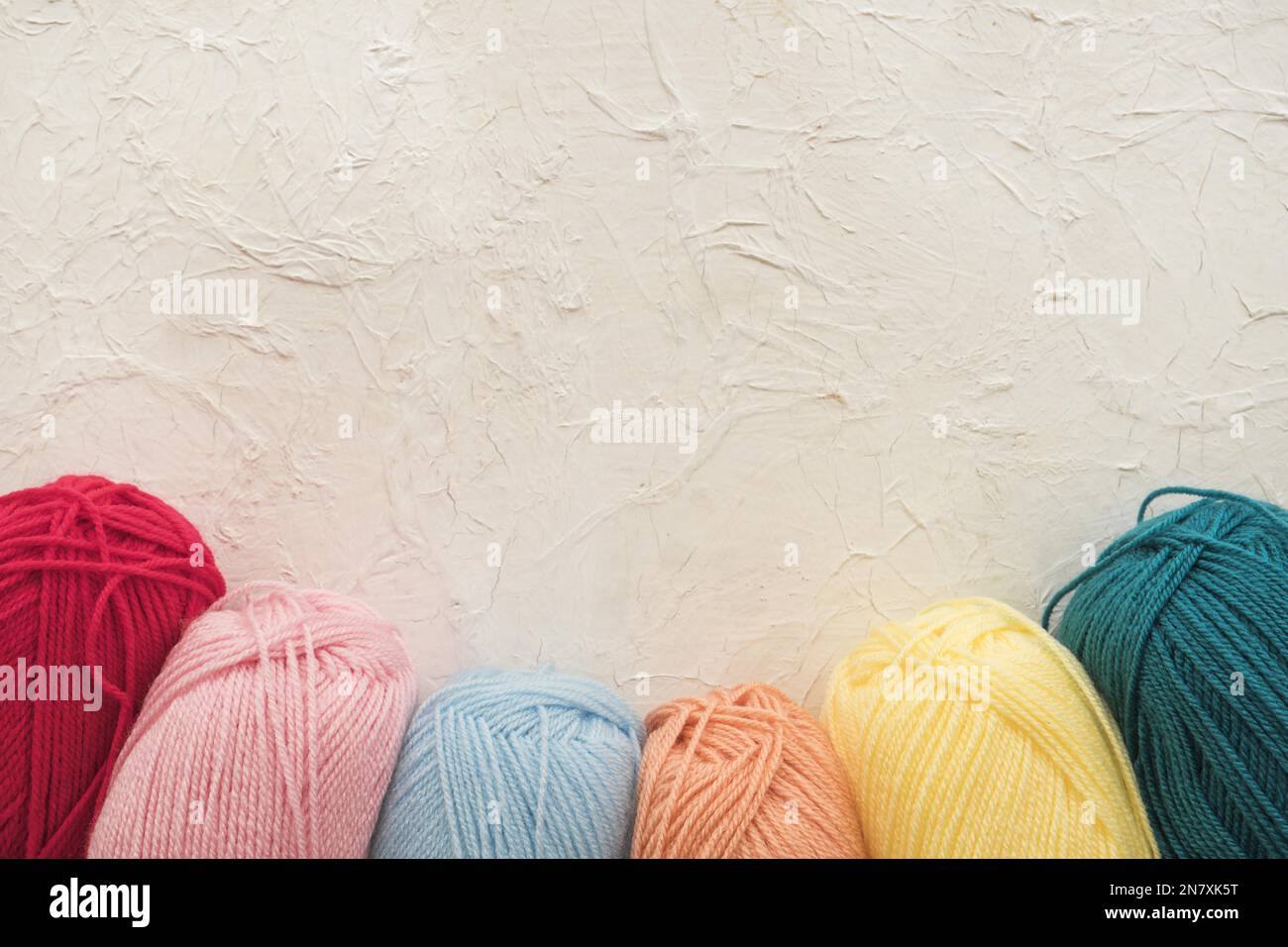collection soft yarn Stock Photo