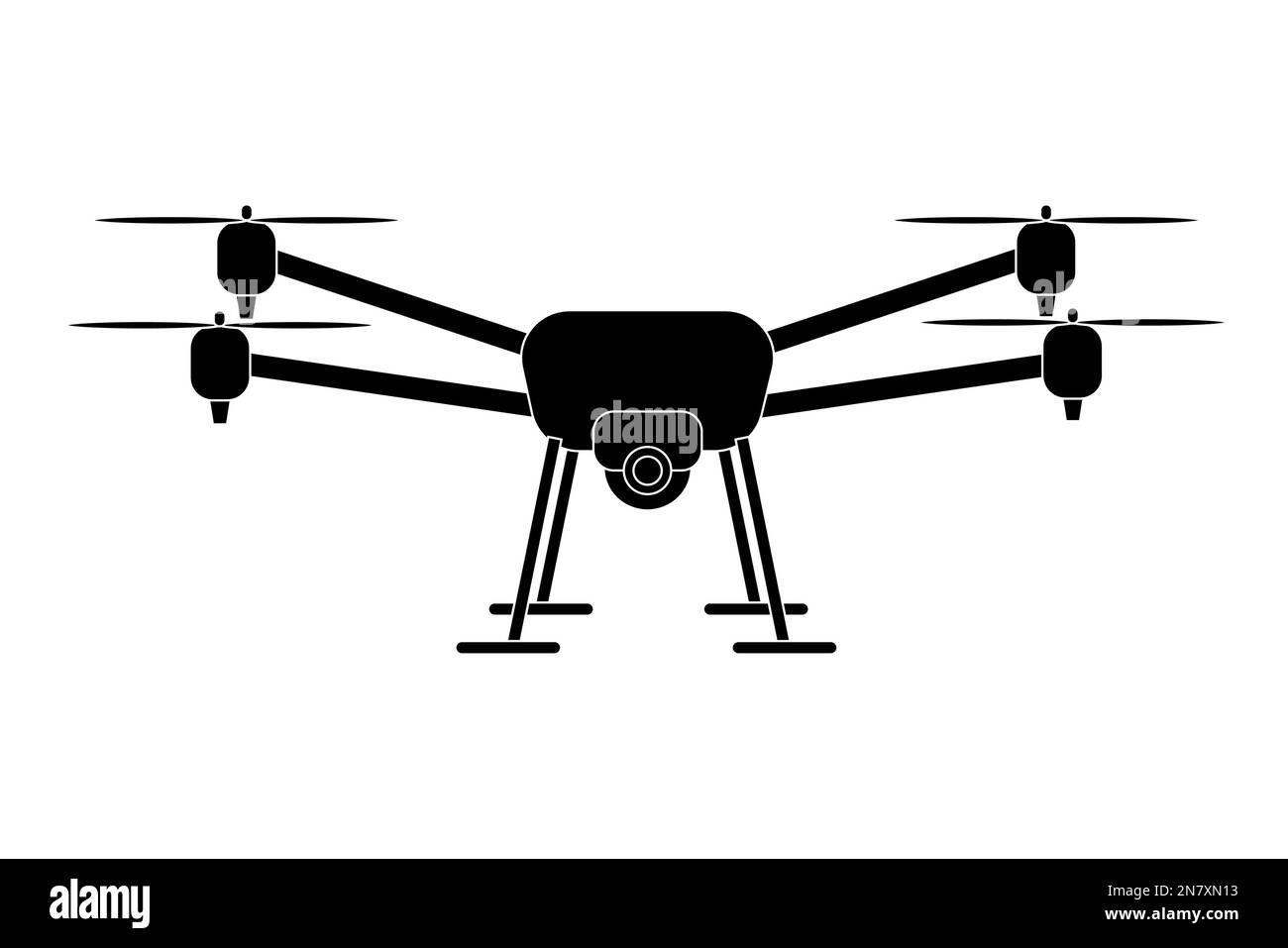 mail delivery drones quadcopters with camera on background Stock Vector