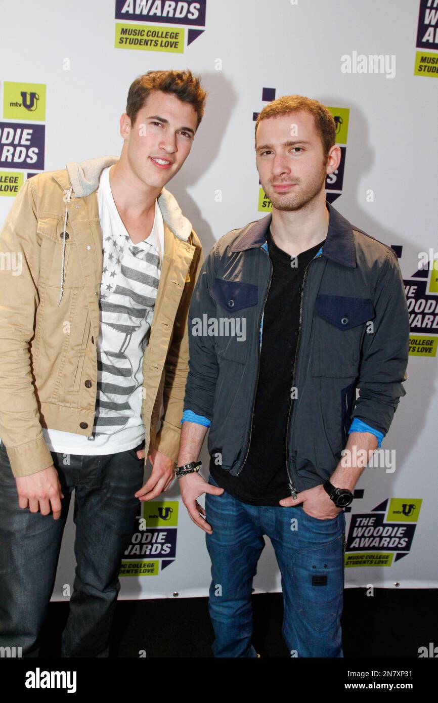 Timeflies pose backstage at the mtvU Woodie Awards on Thursday, March ...