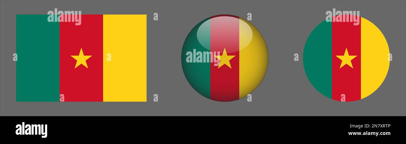 Cameroon Flag set collection Vector Stock Vector