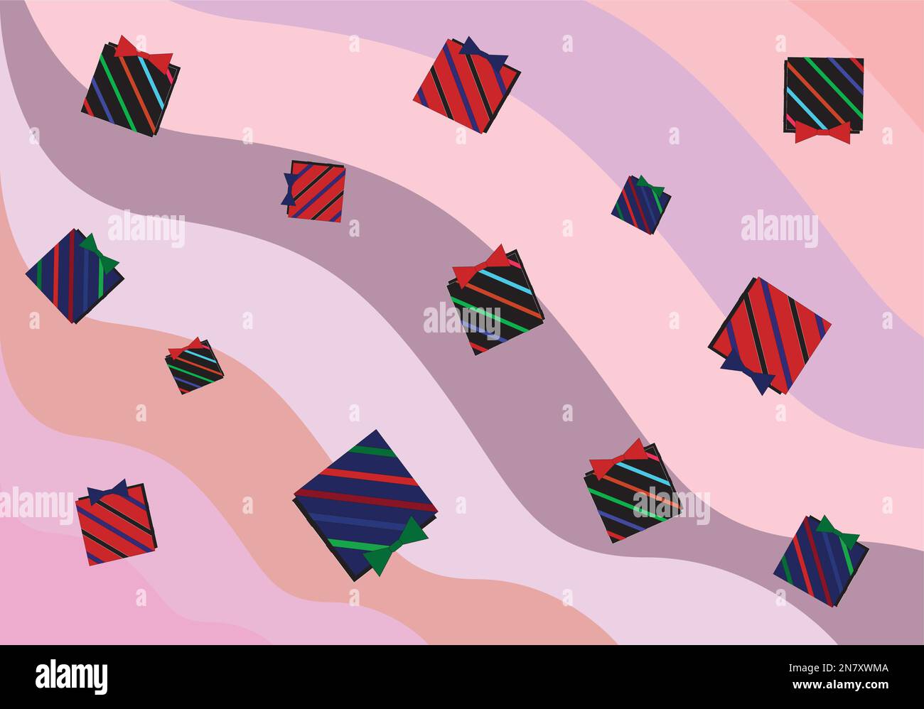 background texture with gift wraps Stock Vector