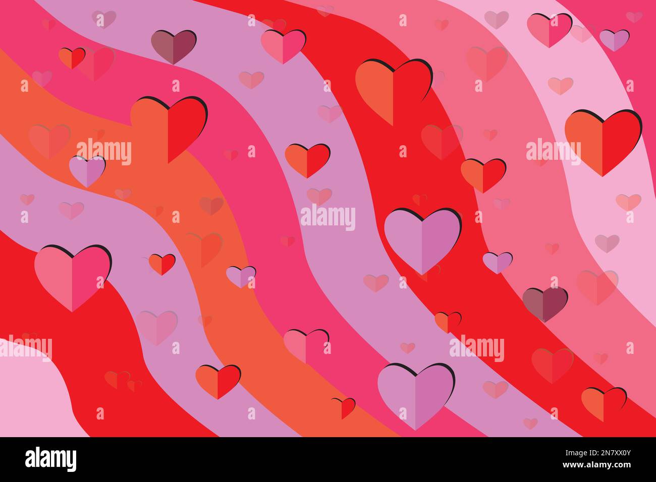 a textured background with pink hearts Stock Vector
