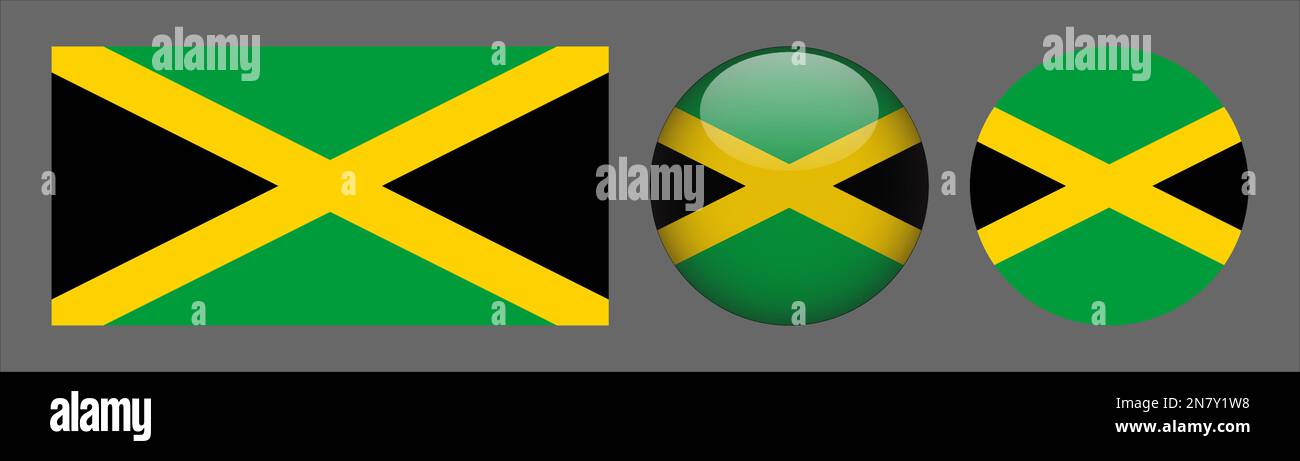 Jamaica Flag set collection Vector Stock Vector