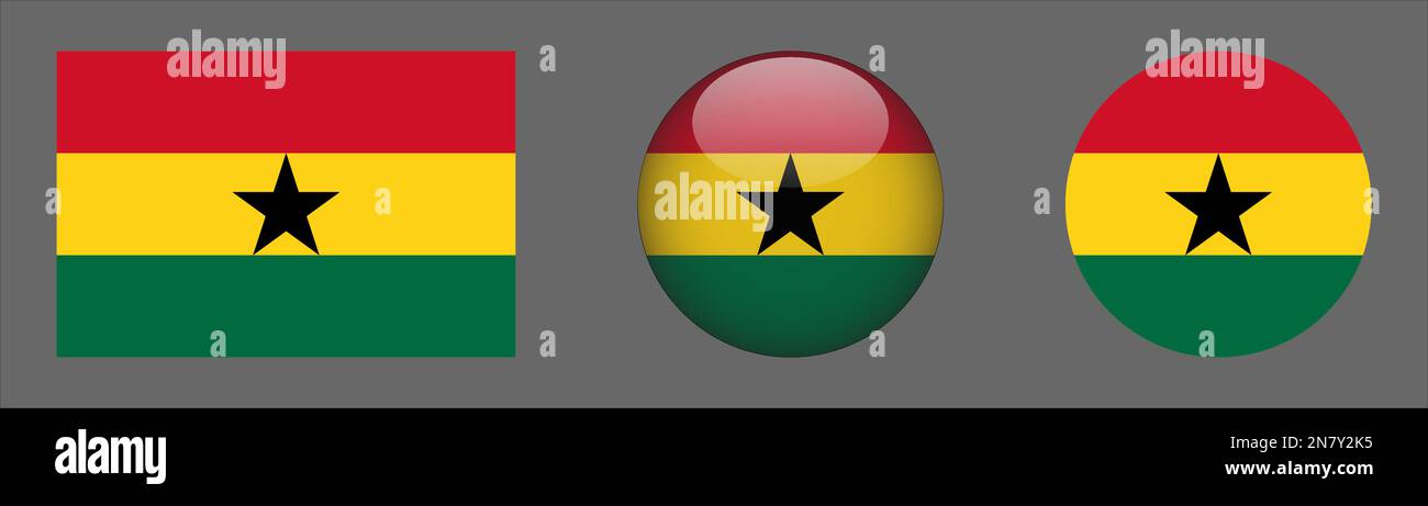 Ghana Flag set collection Vector Stock Vector