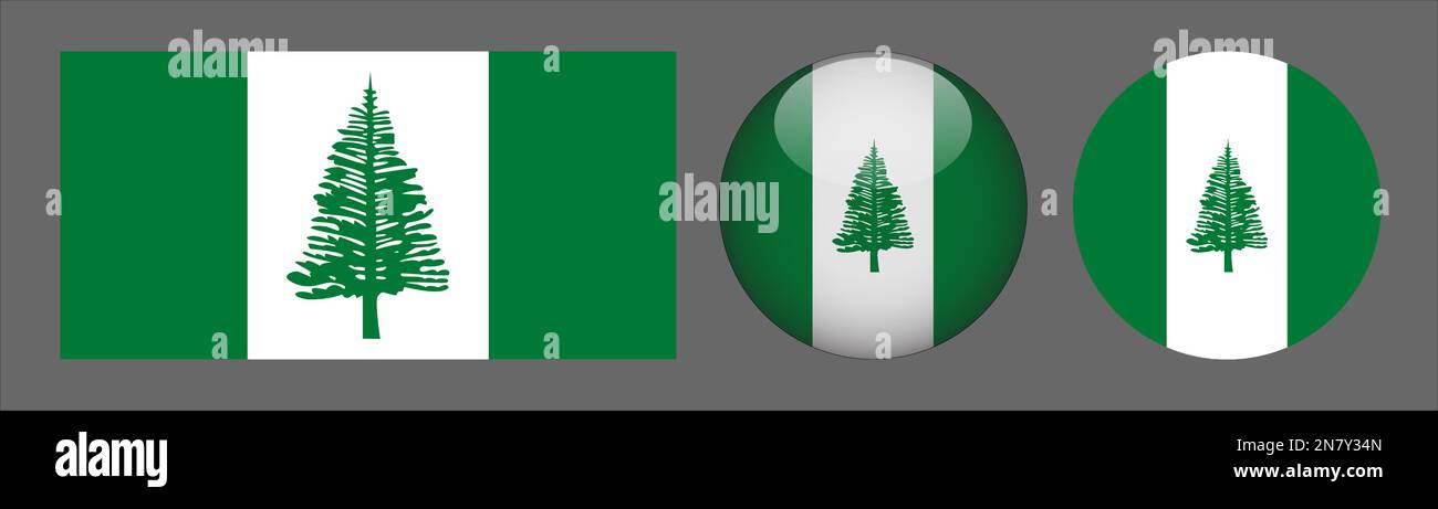 Norfolk Island Flag set collection Vector Stock Vector