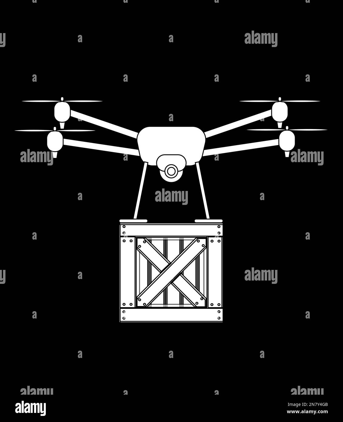 Delivery drone with package Black and White Stock Photos & Images - Alamy