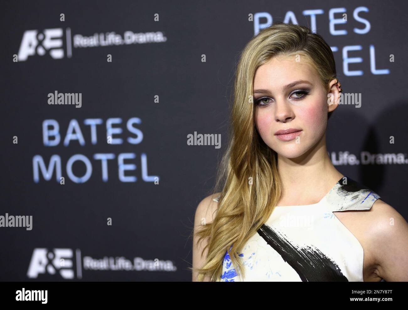 Cast member Nicola Peltz arrives at the premiere of the A&E television  series "Bates Motel", Tuesday, March 12, 2013 in Los Angeles. (Photo by  Matt Sayles/Invision/AP Stock Photo - Alamy