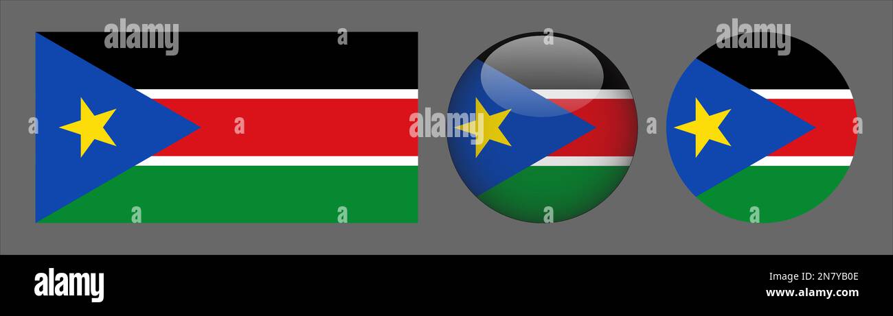 South Sudan Flag set collection Vector Stock Vector Image & Art - Alamy