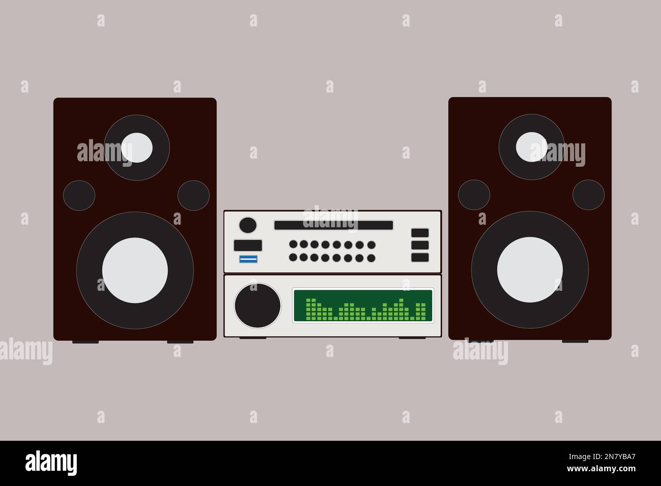 a stereo system with equalizer and speakers Stock Vector Image & Art ...