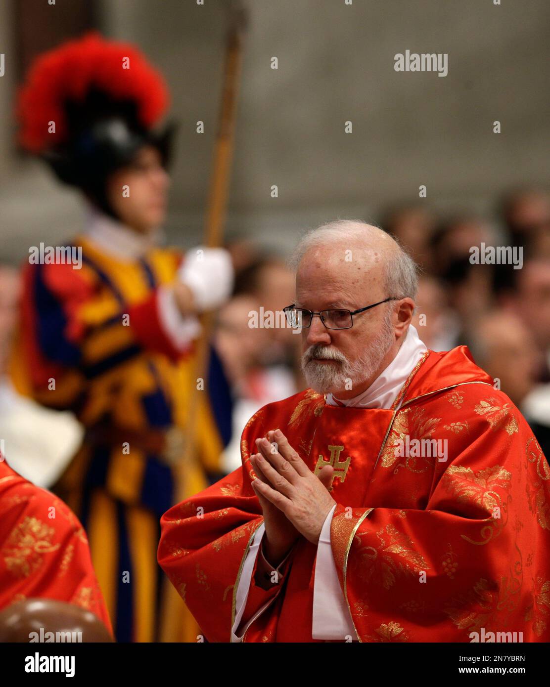 Cardinal Sean Patrick O'Malley, of the US, attends a Mass for the ...