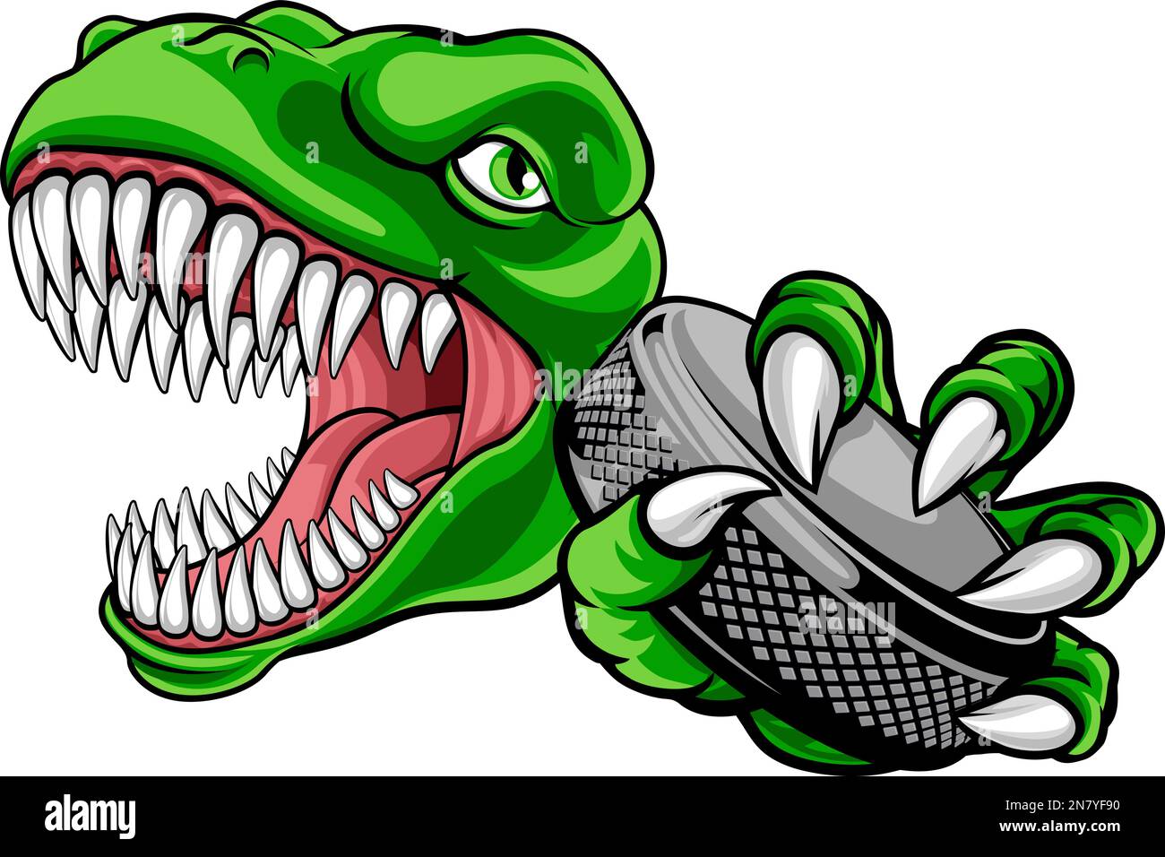 Dinosaur Ice Hockey Player Animal Sports Mascot Stock Vector Image ...