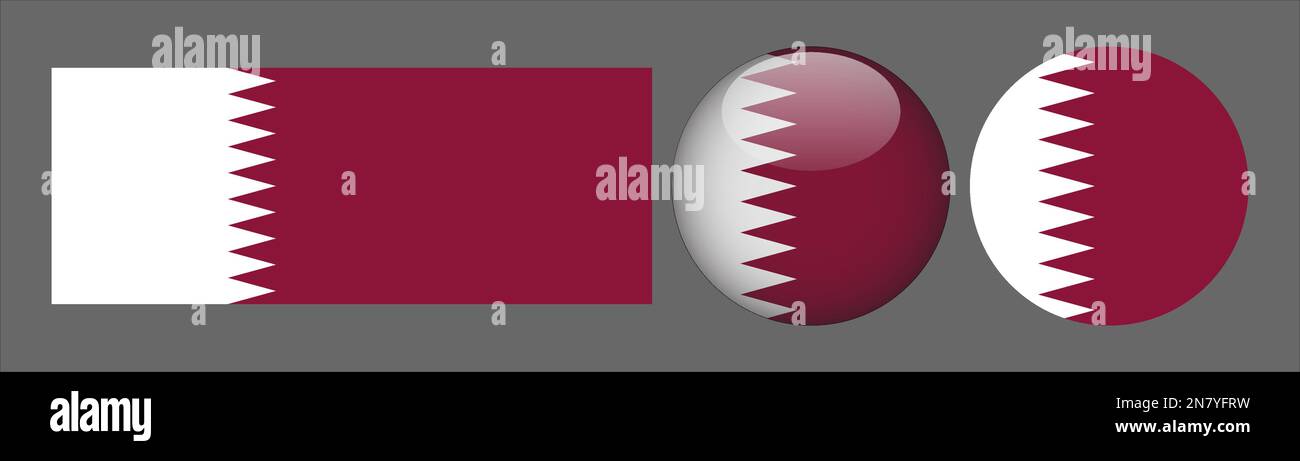 Qatar Flag set collection Vector Stock Vector