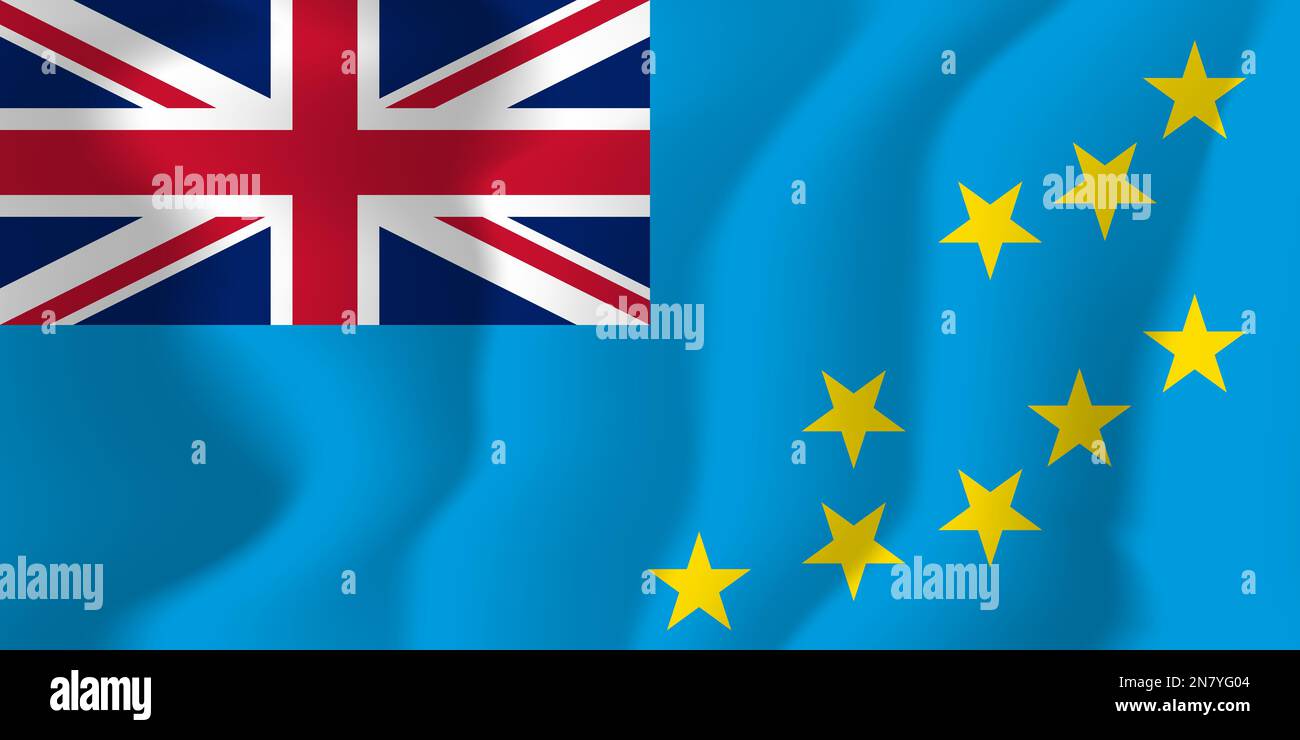 Tuvalu Waved Flag Illustration Vector Stock Vector