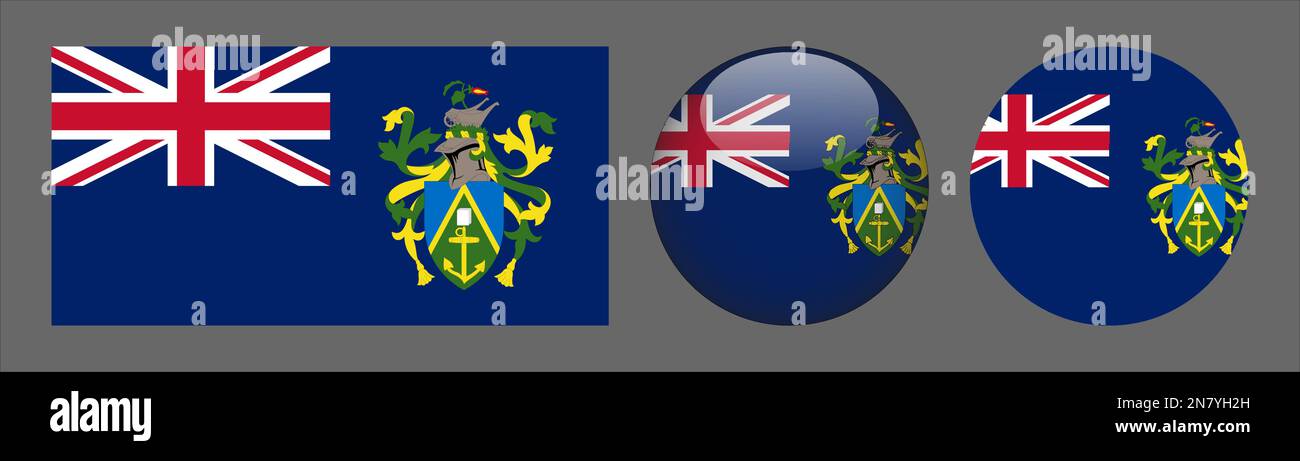 Pitcairn Islands Flag set collection Vector Stock Vector