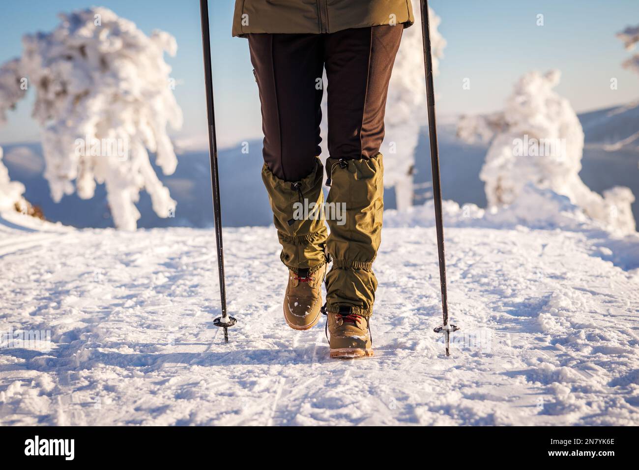 Nordic walking in the snow hi-res stock photography and images - Alamy