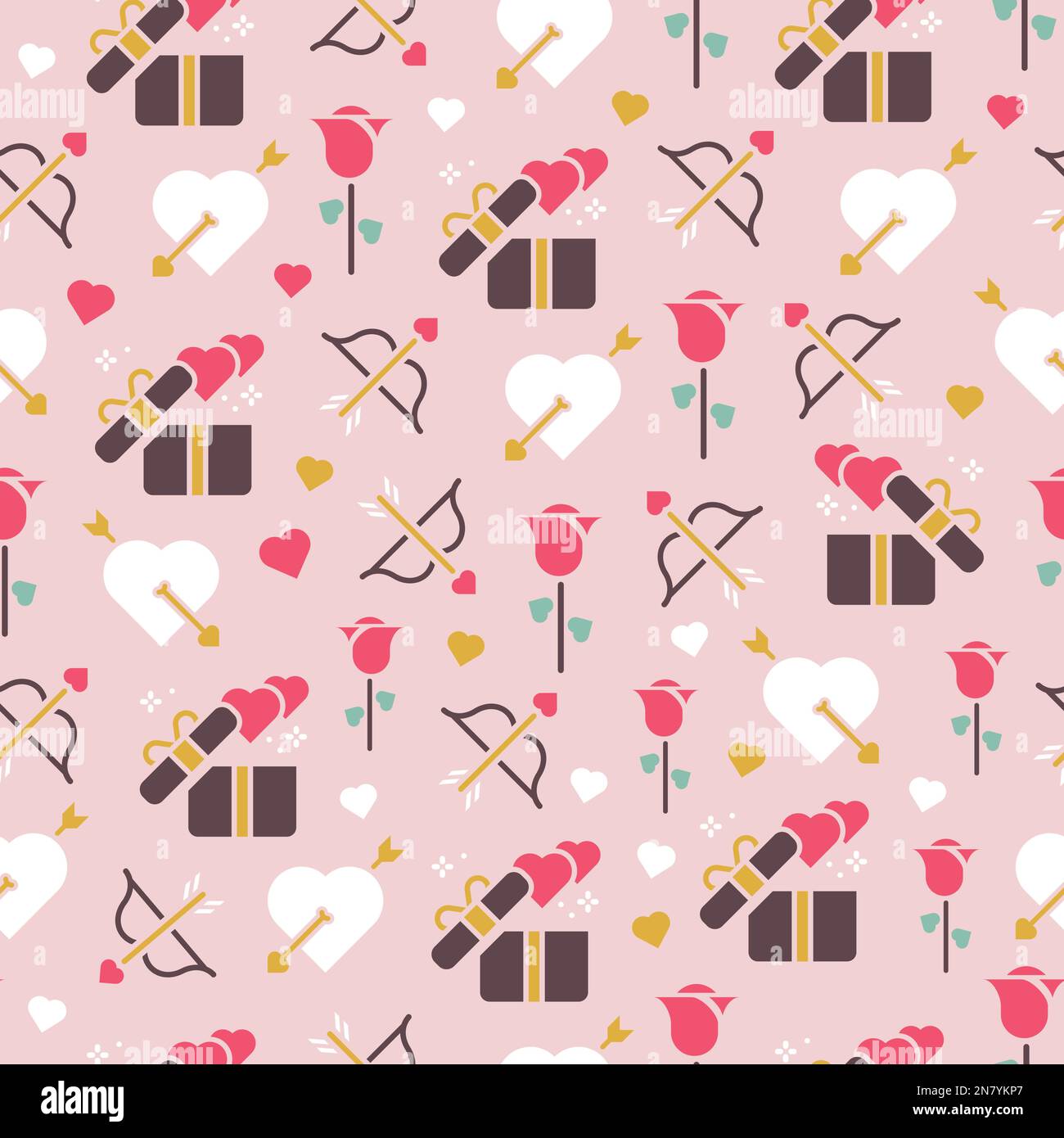 Pink Valentines Day Vector Repeat Pattern Background Design Stock ...