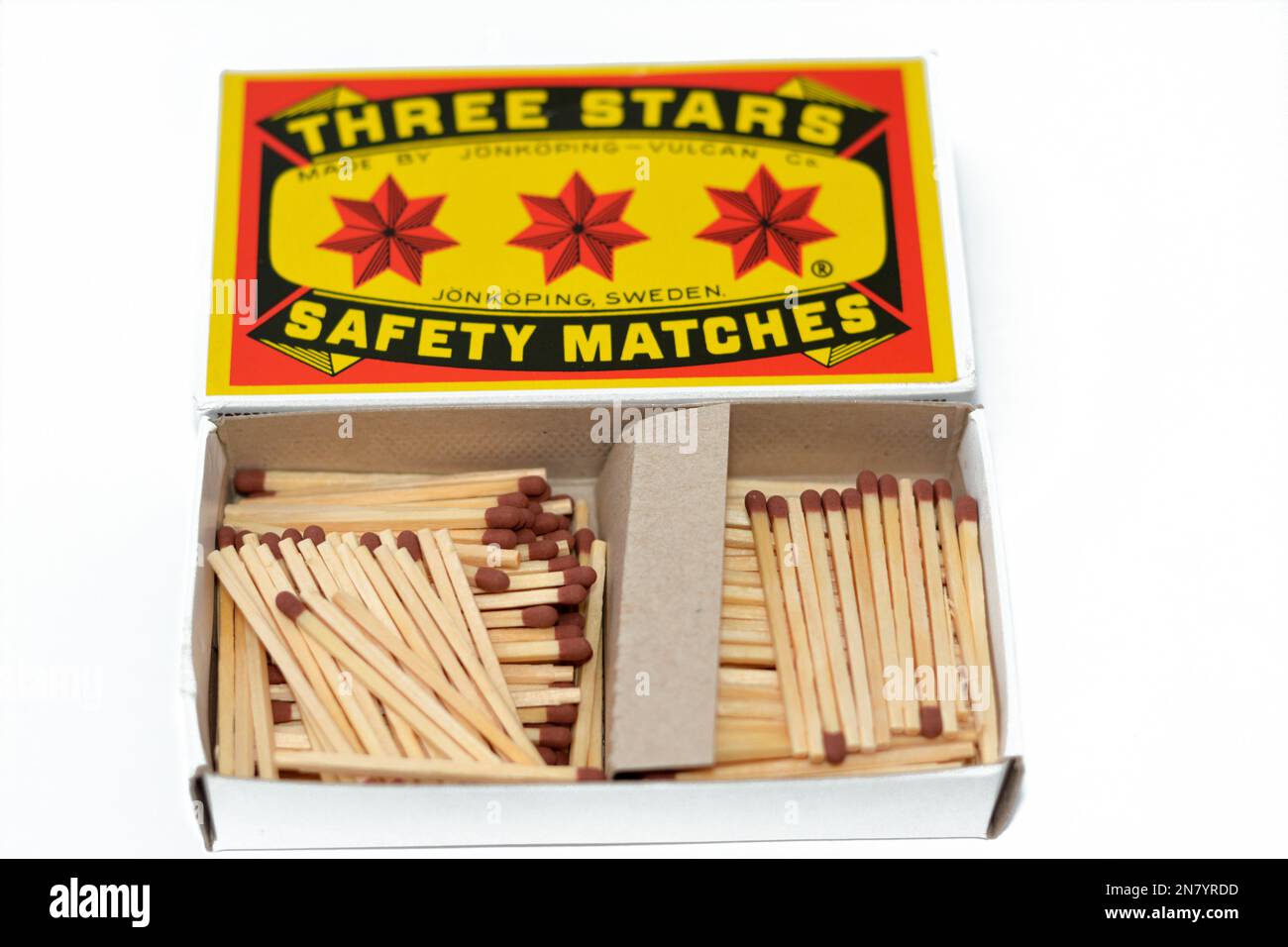 Cairo, Egypt, February 9 2023 Three stars safety matches Jonkoping