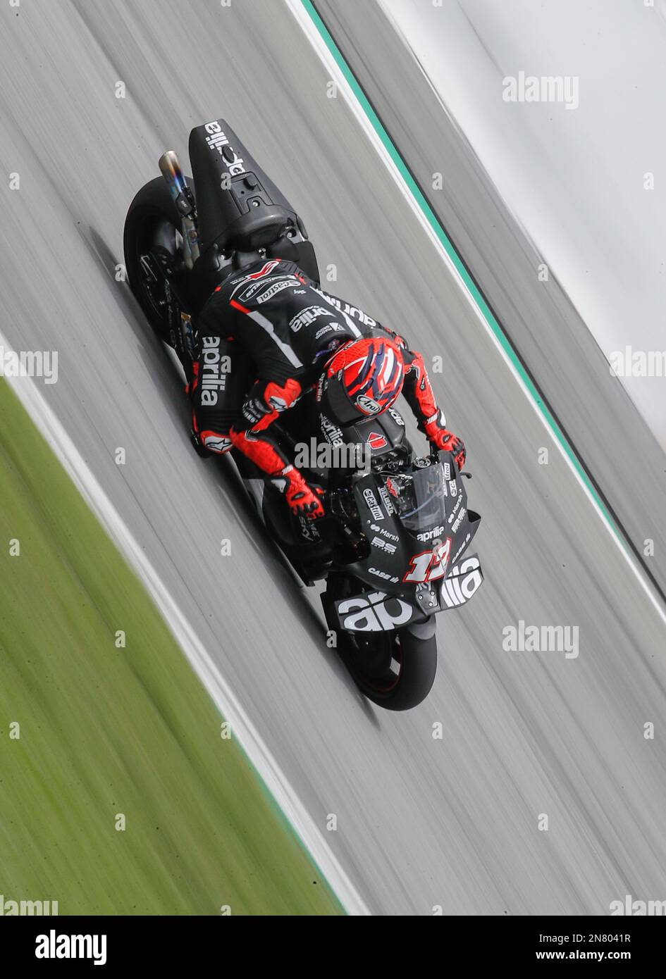 Spanish rider Maverick Vinales of Aprillia Racing in action during the ...