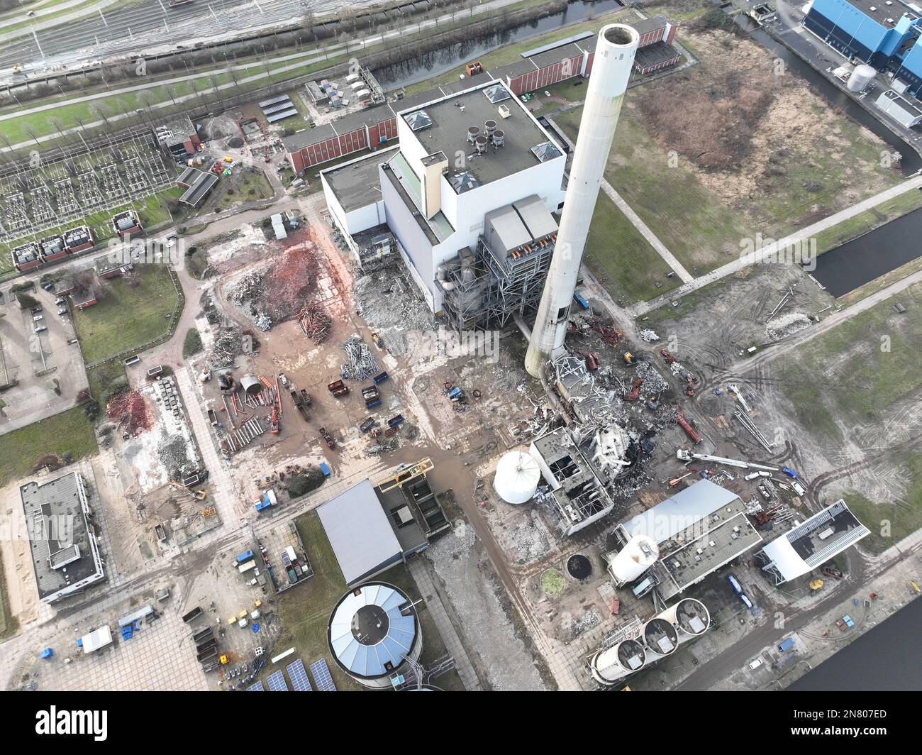 An aerial drone photo showcases - An Aerial Drone Photo Showcases The Complexities Of An Old Coal Fired Energy Generation Plant From Its Intricate Networks Of Pipes And Equipment To 2N807ED 