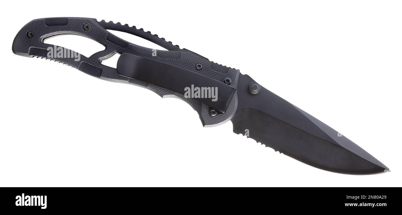 Blade out in an EDC selfdefense knife with skeletonized handle Stock