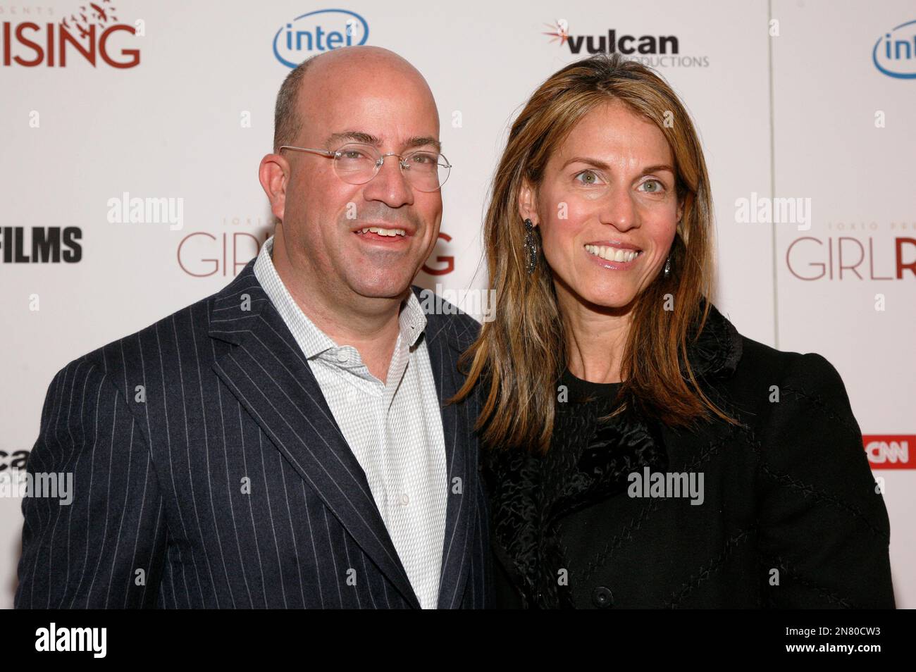 President of CNN Worldwide Jeff Zucker, left, and his wife Caryn