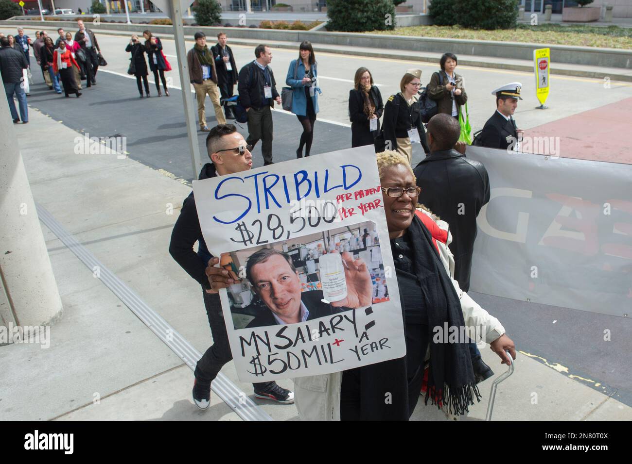 IMAGE DISTRIBUTED FOR AIDS HEALTHCARE FOUNDATION Protesters from the