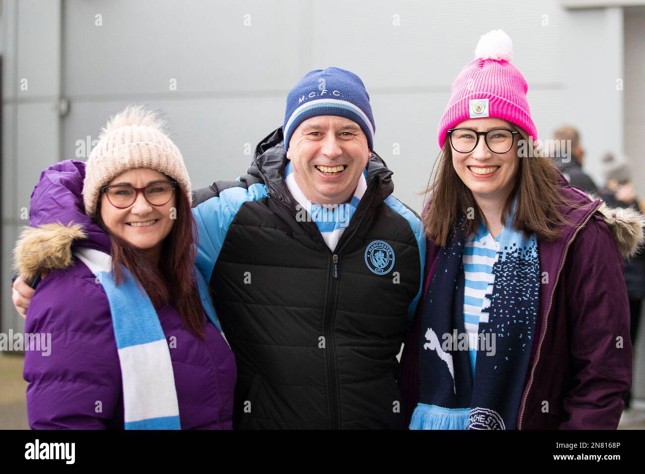 Manchester City fans during the Barclays FA Women's Super League match between Manchester City and Arsenal at the Academy Stadium, Manchester on Saturday 11th February 2023. (Photo: Mike Morese | MI News) Credit: MI News & Sport /Alamy Live News Stock Photo