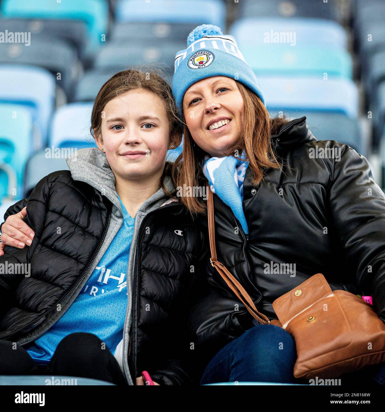 Manchester City fans during the Barclays FA Women's Super League match between Manchester City and Arsenal at the Academy Stadium, Manchester on Saturday 11th February 2023. (Photo: Mike Morese | MI News) Credit: MI News & Sport /Alamy Live News Stock Photo