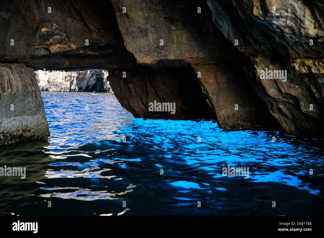 Blue Grotto in Malta. The sea cave is located near Wied iżŻurrieq