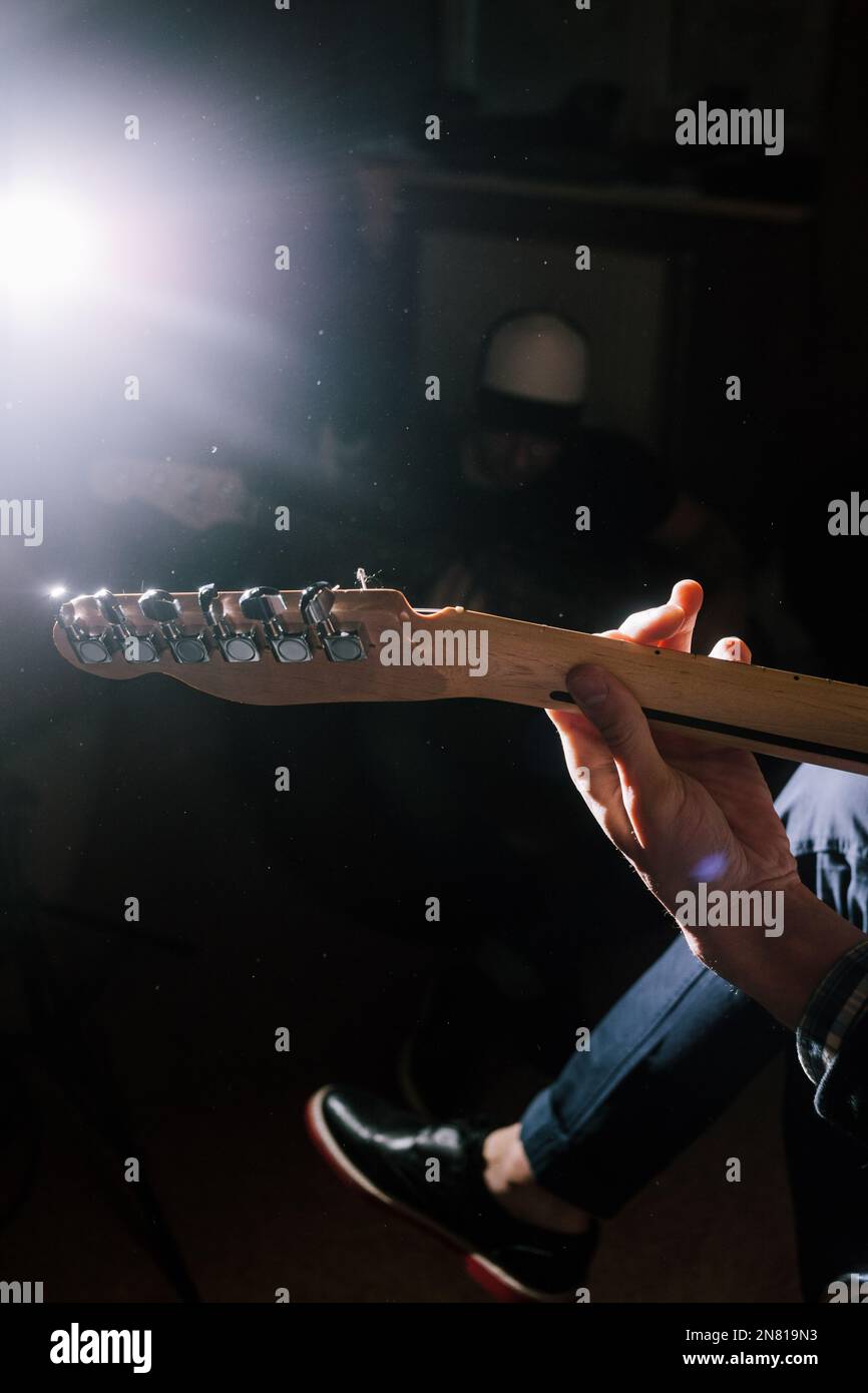Riff Instruments Guitar riff closeup. String electric instrument Stock Photo - Alamy