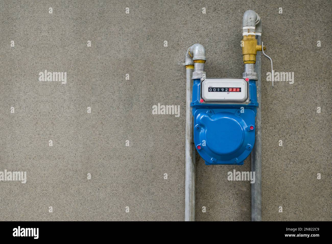 Residential natural gas meter measuring gas consumption Stock Photo Alamy
