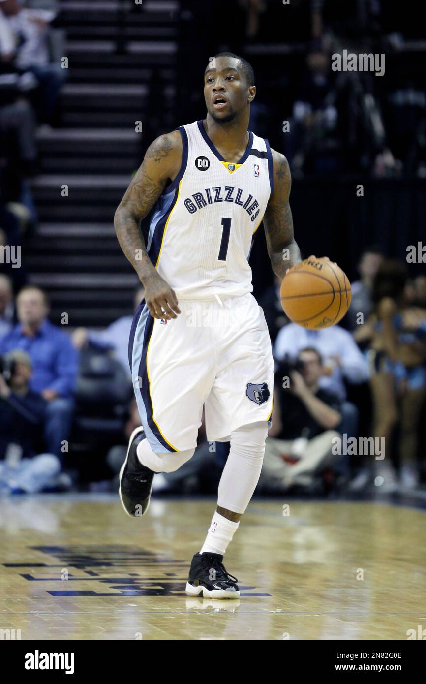 Memphis Grizzlies guard Tony Wroten plays during the second half of an NBA basketball game in Memphis, Tenn., Friday, Feb. 22, 2013. The Grizzlies defeated the Magic 88-82. (AP Photo/Danny Johnston) Stock Photo