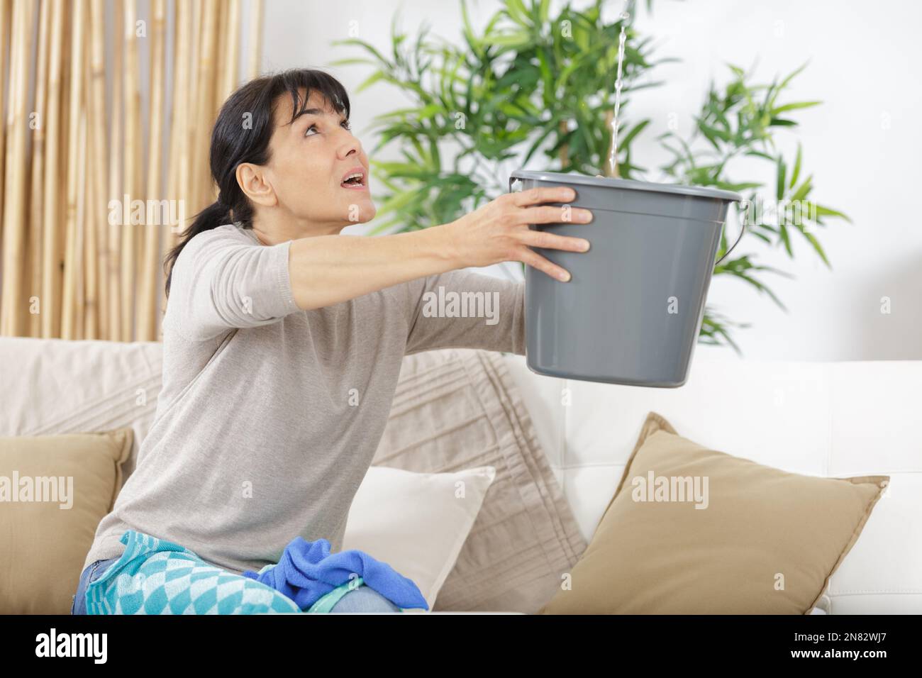 leaking roof or pipe burst Stock Photo Alamy