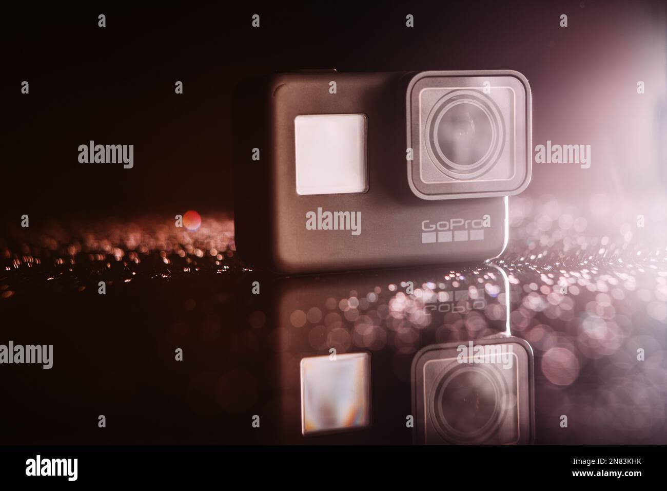 GoPro HERO 5 digital action camera in spotlight Stock Photo - Alamy