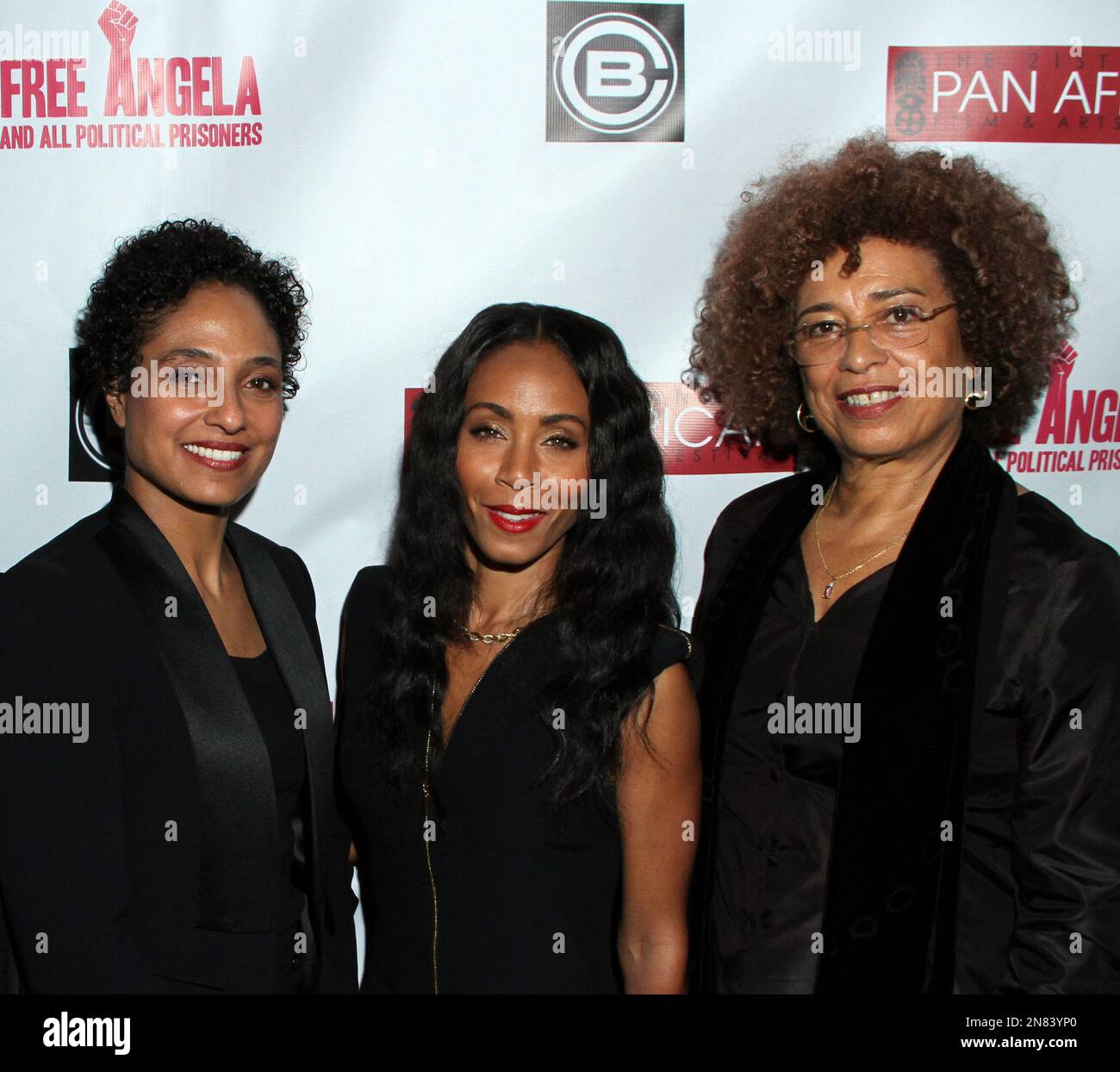 L-R) Shola Lynch, Jada Pinkett Smith and Angela Davis attend Los Angeles Premiere of ???Free Angela and All Political Prisoners??? at Pan African Film Festival on Sunday,