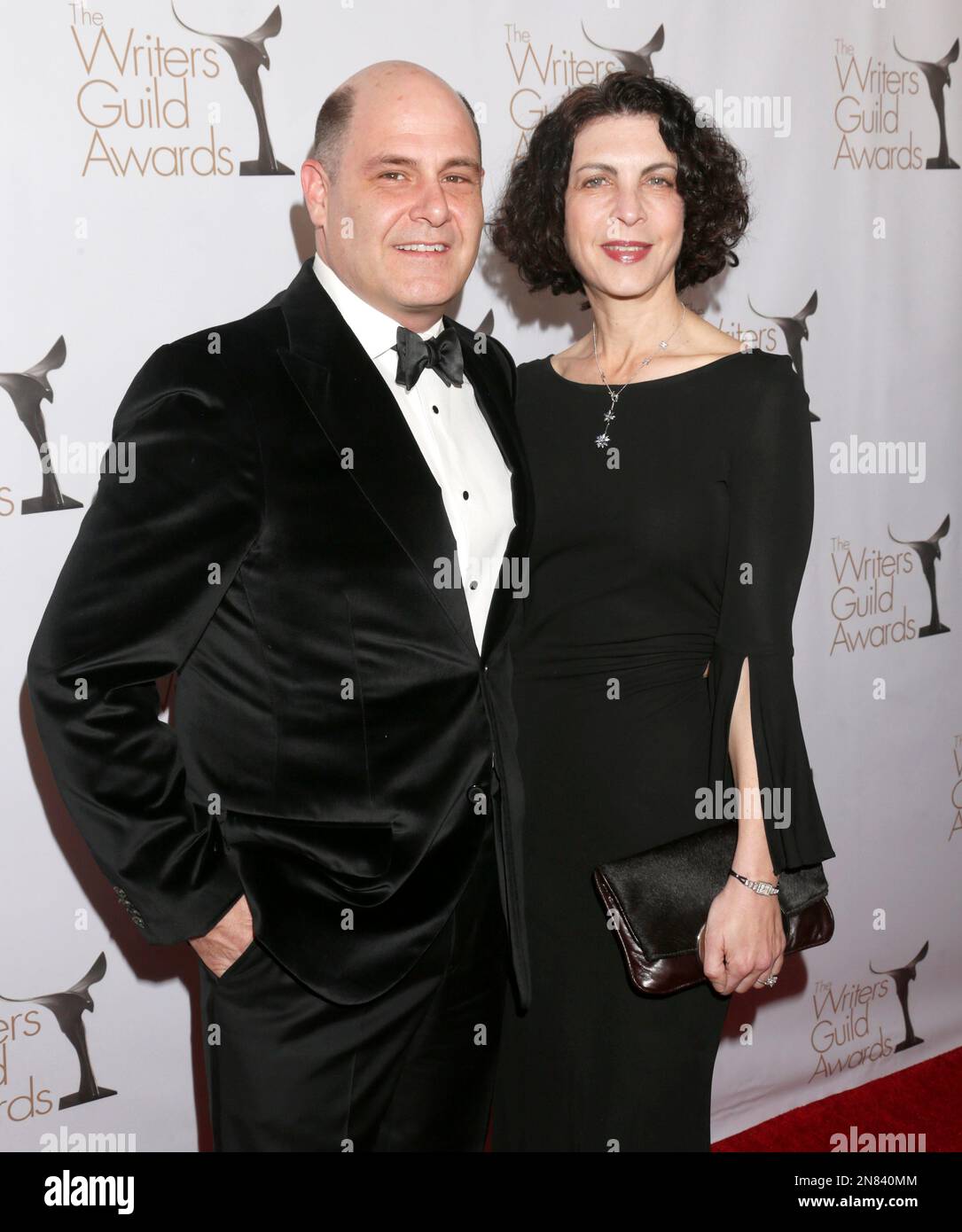 Matthew Weiner and Linda Brettler attend the 2013 Writers Guild Awards ...