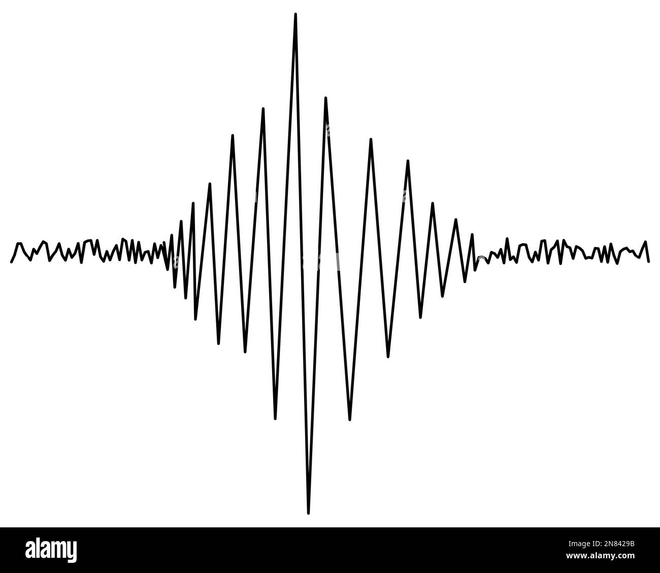 Seismogram. Recording earthquake shock activity. seismograph data. Sketch. Zigzag line. Sound wave. Stock Vector
