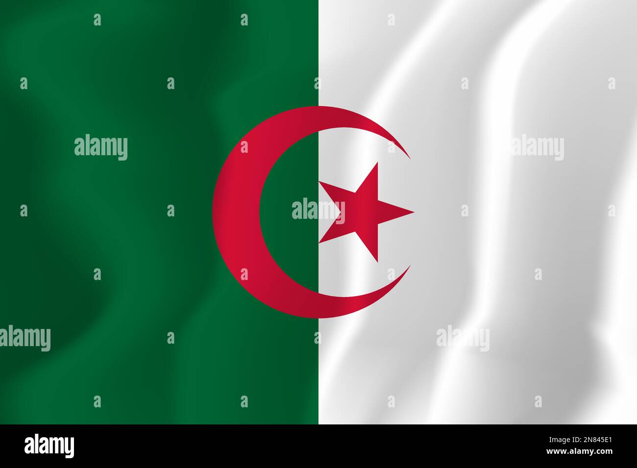 Algeria Waved Flag Illustration Vector Stock Vector