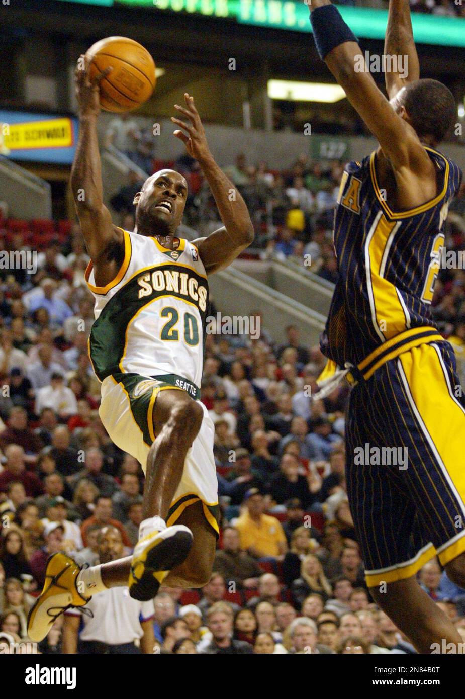 FILE: Gary Payton of the Seattle Supersonics during a National Basketball  Association game against the Los Angeles Lakers at the Great Western Forum  in Los Angeles, CA. (Photo by Matt A. Brown/Icon